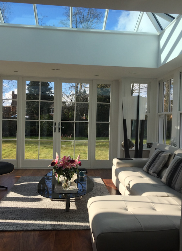 Timber wooden patio doors and lantern roofs Warwickshire