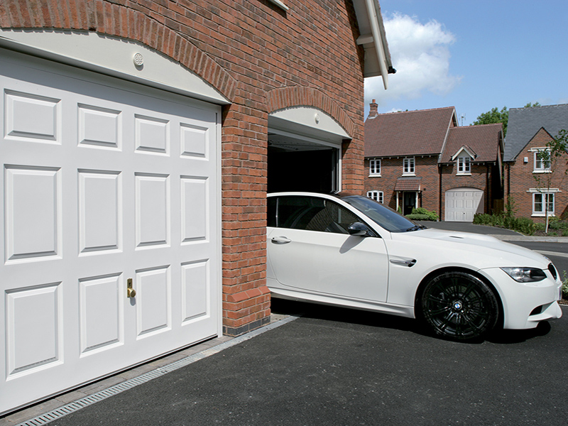 white up and over garage door panels
