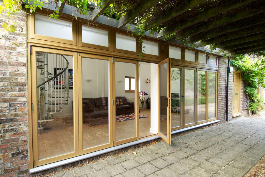 timber wooden bifolding doors Leamington Spa